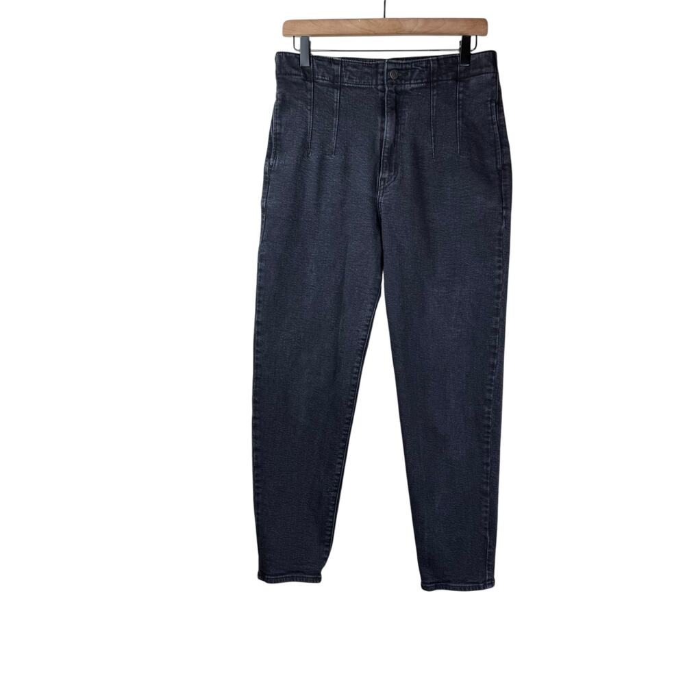 Levi’s Distressed Black High Waisted Taper Straight Leg Cotton Jeans